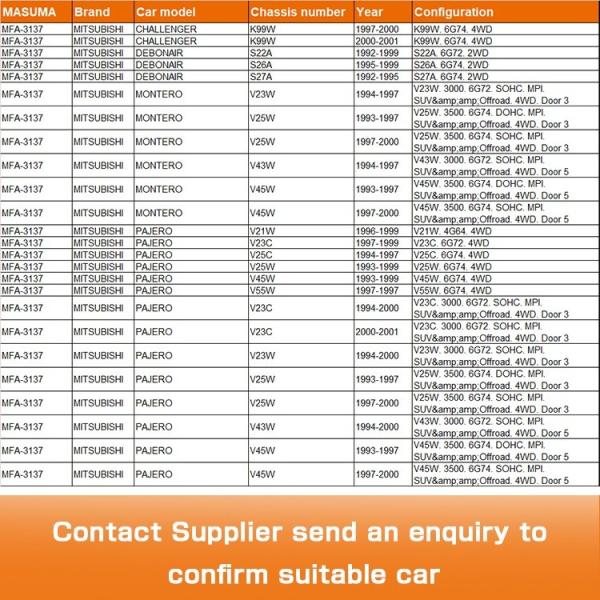 Année 1990-2006 MITSUBISHI Filtre à air MD620823 MD620837 pour MFA-3137 MASUMA 68*51*37cm