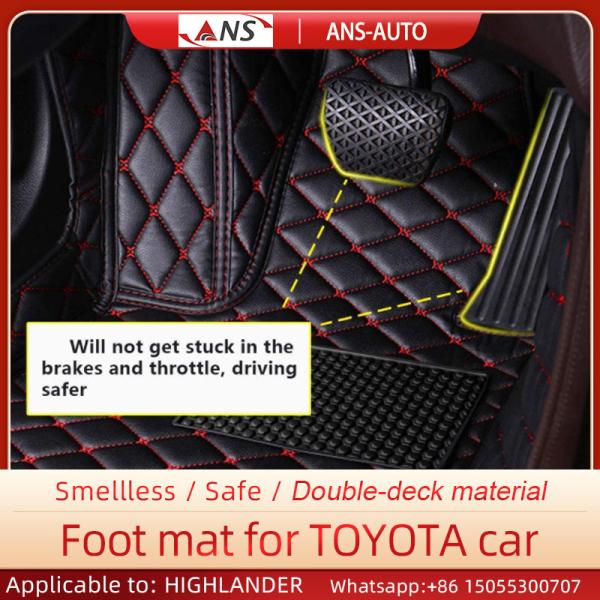 19.69 Inches 6.17 Pounds Toyota Highlander Car Leather Mat For All Weather