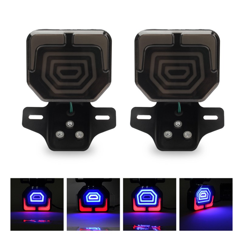Waterproof Motorcycle Taillight Steering Brake Flash ABS License Plate Light For ZJ125 WY125