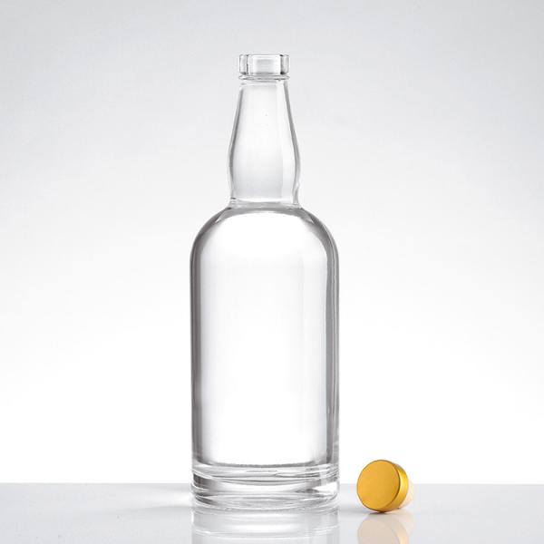 Super Flint Glass Custom Embossed Metal Label Bottle for Liquor Drink 500ml 700ml 750ml 1000ml