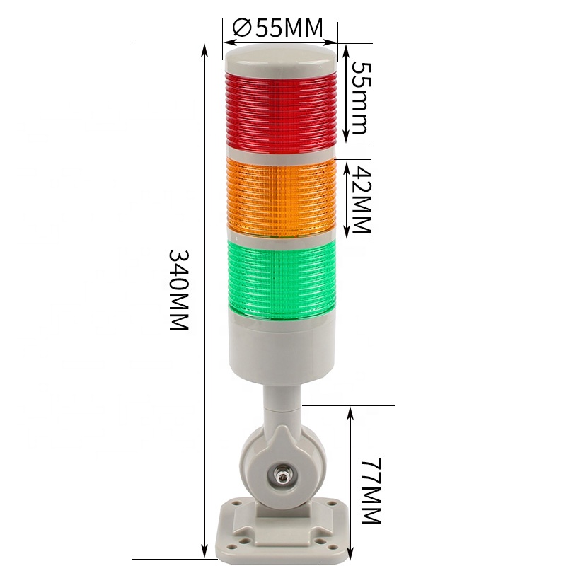 HY Series Professional Lighting 3-Layer LED Warning Light with Integrated Sound Three-Color Alarm Red Green Yellow
