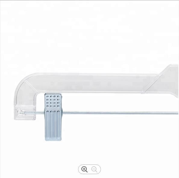 Transparent Trouser Clip Hangers 11 Inches Plastic Clothes Hangers With Clips