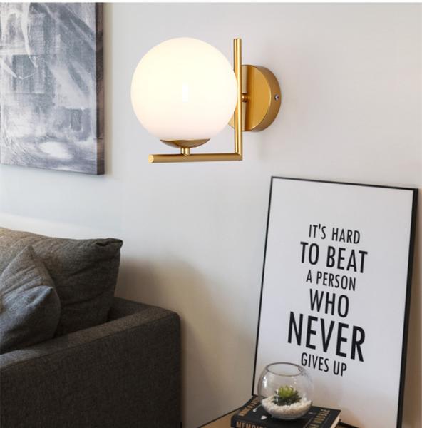 Modern Gold Wall Lamp Glass Ball Wall Saconces Indoor home wall mounted led lamps (WH-OR-17)