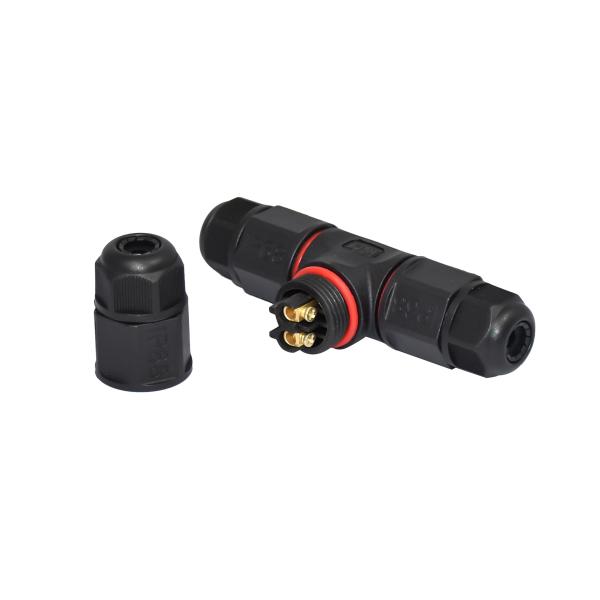T Type IP67 Waterproof Connector , 250V 2pins Solar Cable Connector
