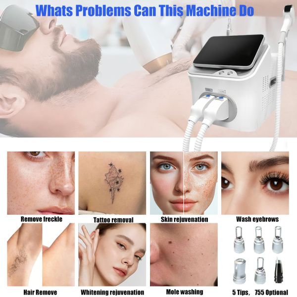 3000W Triple Wavelength Diode Laser Machine , Pico Nd YAG Tattoo Removal Machine For Spa Clinics