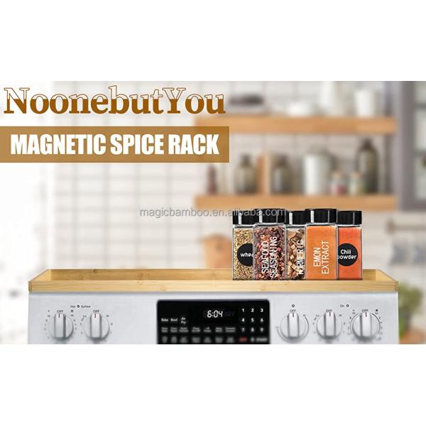 Экологически чистый бамбуковый магнитный шкаф для хранения специй