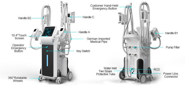 Cool technology fat freezing machine, cryolipolysis machine 5 handles for double chin