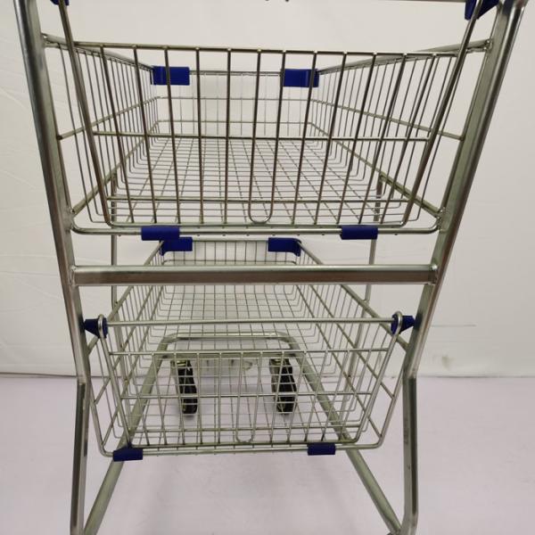 Корзина супермаркета цинка вагонетки корзины для товаров двойного слоя покрытая порошком