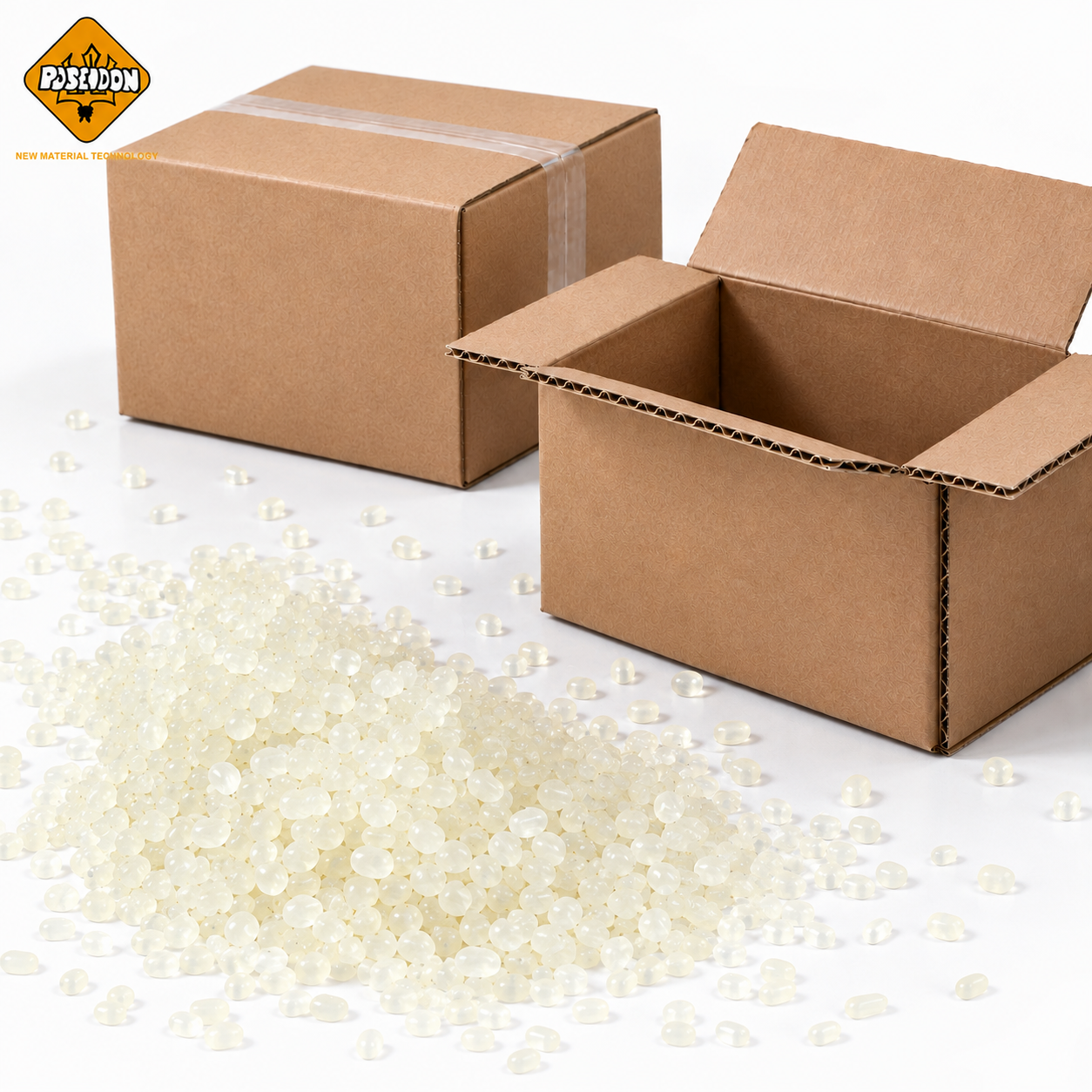 Poseidon High-Performance EVA Hot Melt Adhesive for Corrugated Carton Sealing & Packaging