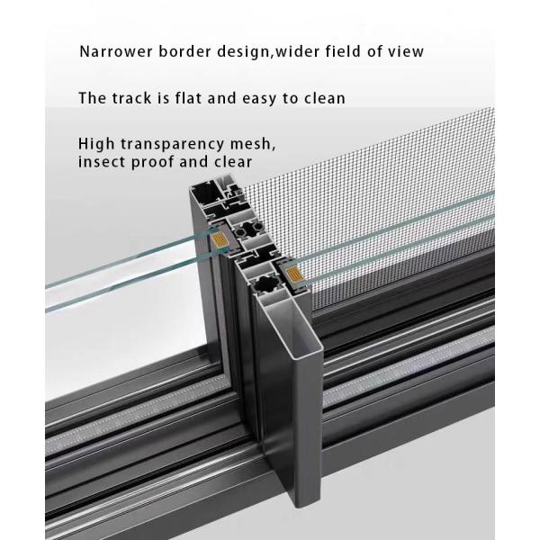 Série 130 Suspensão de Seis Pistas de Fresco Térmico Sliding Window Alumínio 6063-T6 Villa Fechada Balcão Piso A Tecto Vidro