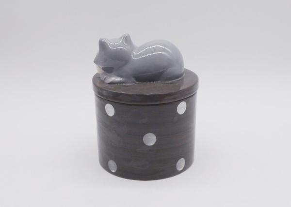 Fox Shaped Ceramic Treat Jar Silicone Airtight Food Container Hand Painted