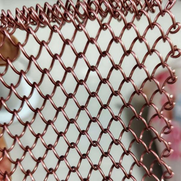 Metal Mesh Curtain Bronze finish Hanging Wire Mesh Room Dividers For Ceiling