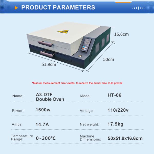 FCOLOR Best Price DTF Dryer Oven Double Layer Multifunctional Leader Curing Manufacturing New A3  Compatible Pigment