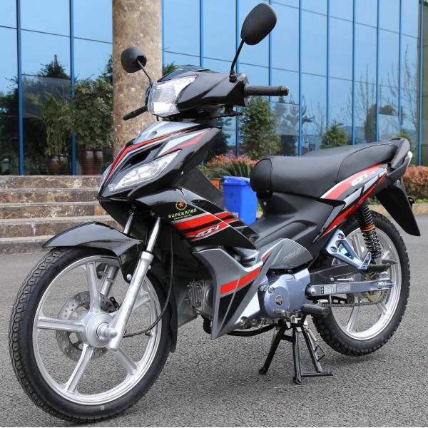 Eagle 110cc Cub Motorcycle LED Fashionable Headlight Double Clutch Black Color