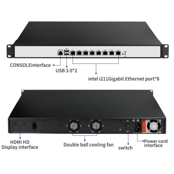 8 Gigabit LAN C236 support 9th I3 I5 I7 Industrial computer fanless mini pc firewall PC appliance