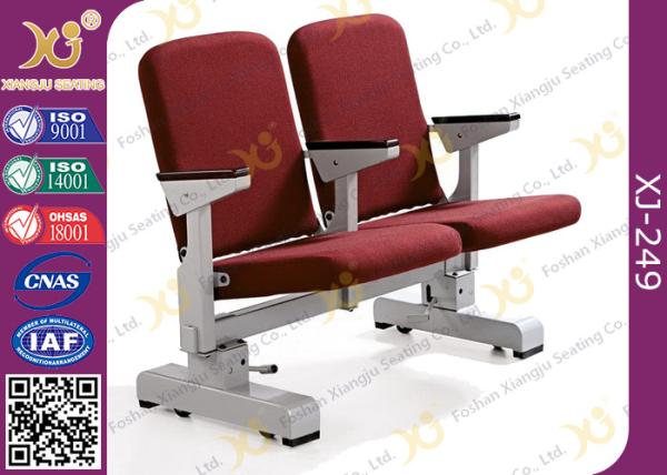 Stain Proof Stadium Theater Seating , Velvet Fabric Upholstered Sports Stadium Seats