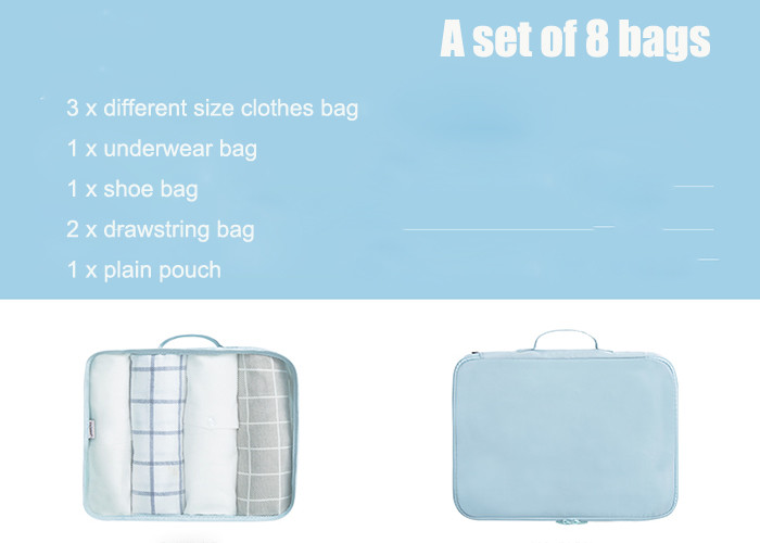 MultiFunction Travel Storage Bags / Travel Luggage Organizer 8pcs A Set For Clothes