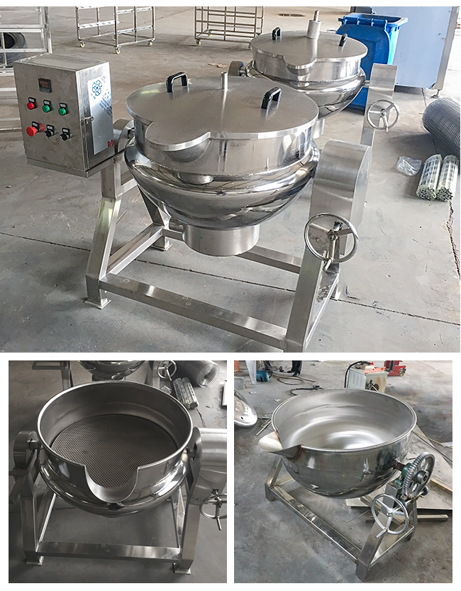 JC-500 Stainless Steel Steam Jacketed Kettle Electric Double Cooking Pan