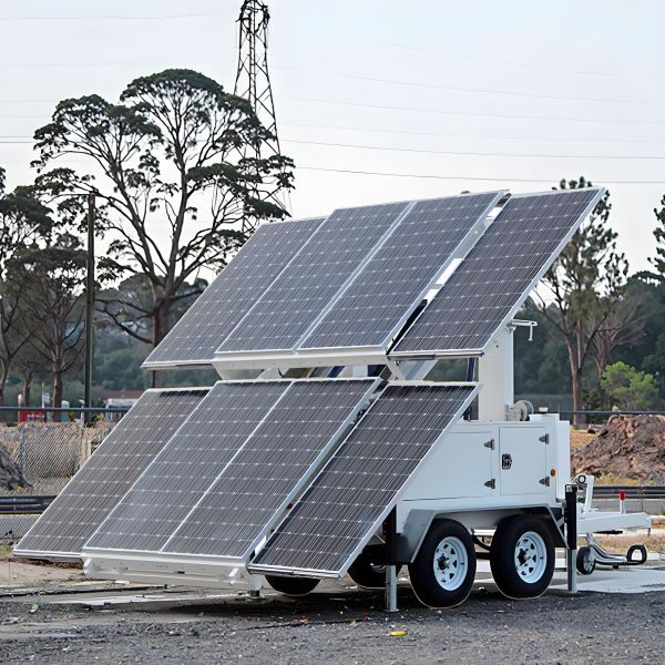 Automatic Lifting Mast Solar Light Tower Durable Using Portable Generator Light Tower