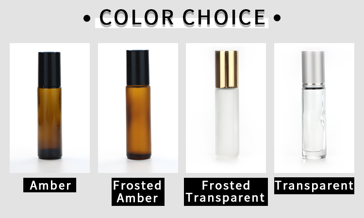 10ml Glass Roller Bottle Amber/ Clear Glass Roll On Bottle Designed with Leak Proof Steel Roller Ball for Essential Oil and Fragrance