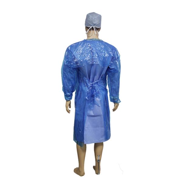 Non Woven Fabrics PPE Disposable Gown With Knitted Cuffs ISO13485 Certificate