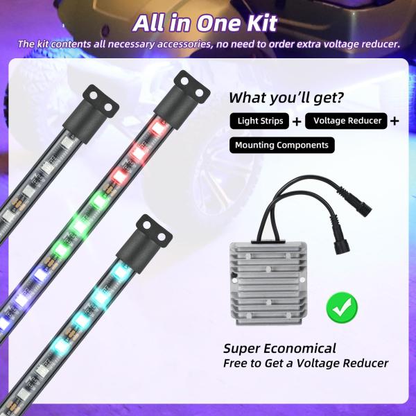 Polyvinyl chlorure PVC Golf Cart LED Light Strip Trim Neon Kit pour les voitures du club EZGO Yamaha