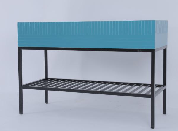 Stainless Custom Modern Bathroom Vanity With Metal Console