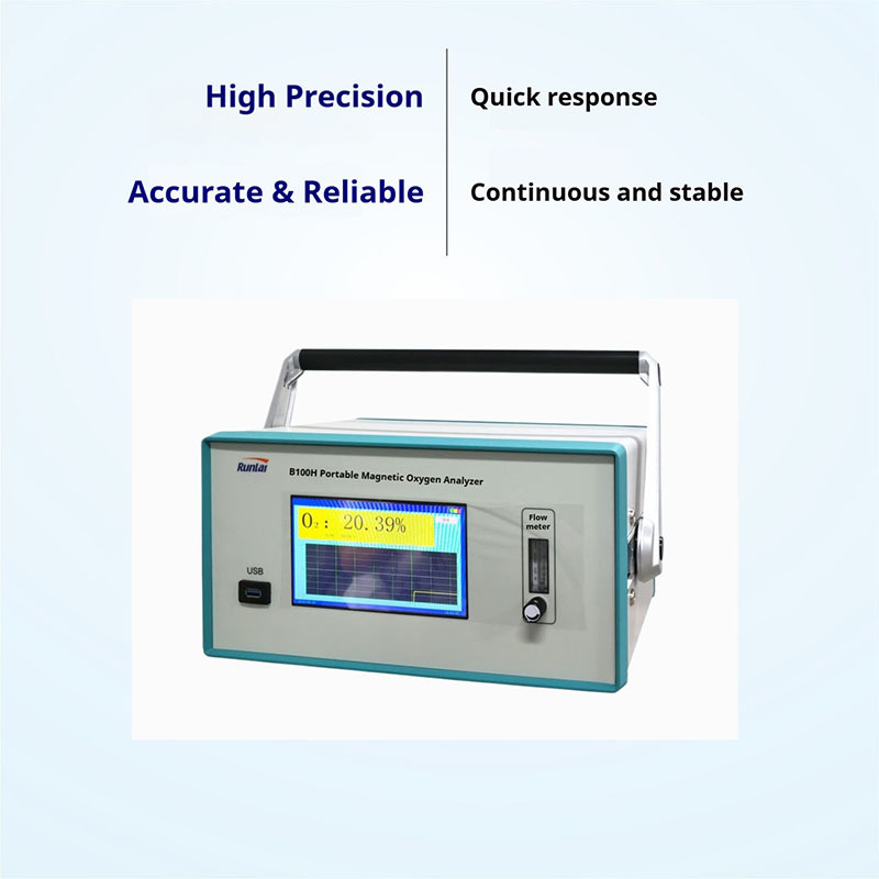 Portable Paramagnetic Oxygen Analyzer Digital O2 Detector With LCD Display Audible Sound Alarm Measurement Range