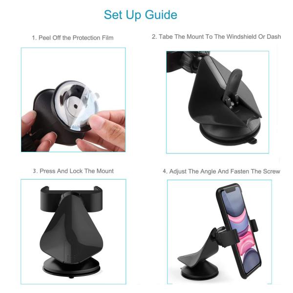 Car Phone Mount Holder For Car Dashboard Windshield Air Vent