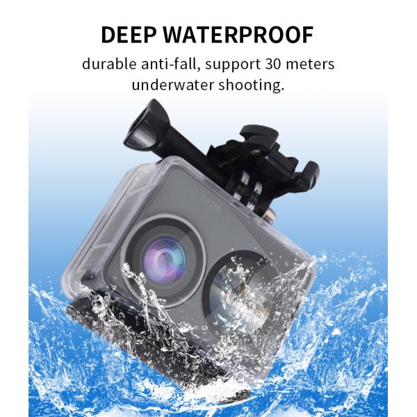 Real 4K 60fps 4K Ultra HD Action Camera Dual Screen 30M Waterproof Sport Camera FM07