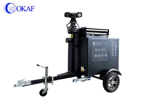 Mobile Sentry Video Surveillance Trailer CCTV Camera For Construction Sites