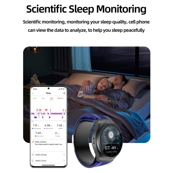 Pantalla IPS Bombilla de aire Presión arterial Pulso monitor Reloj inteligente S28 1.39 pulgadas