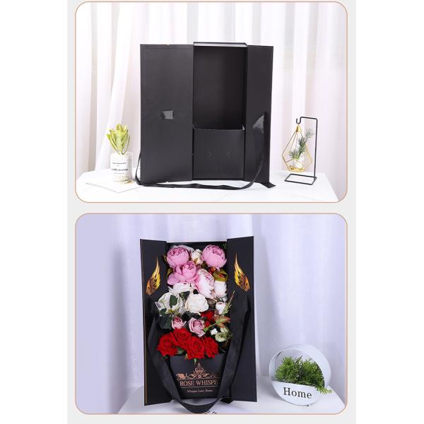 Черная квадратная цветка подарочной коробки цветка картона коробка цветка бумаги коробки складного роскошного упаковывая
