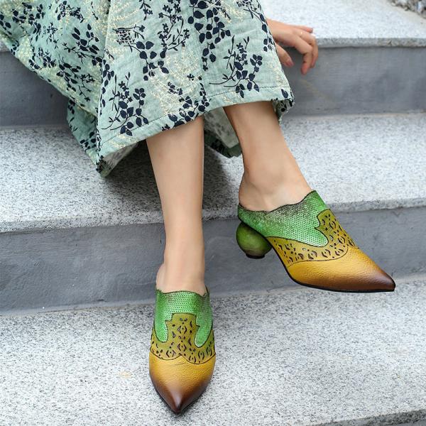S255 New fashion temperament women's heel shoes wild pointed sexy cool breathable mid-heel women's shoes