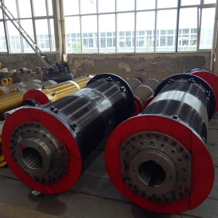 Heavy Duty Forged Steel Wire Rope Drum Overhead Bridge Crane Hoisting Drum Custom Q345B Welded Rope Drum For Double Girder Overhead Crane