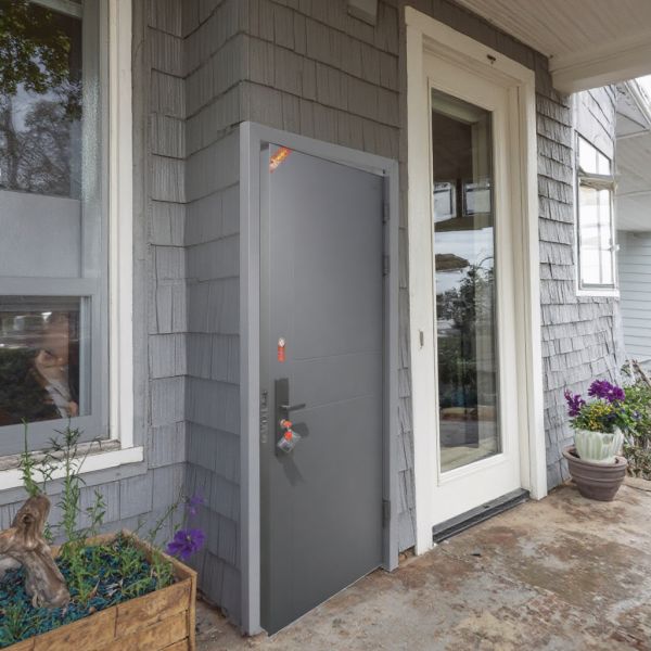 Modern Intelligent Safety Door  Spray Plastic Surface for Apartments  Secure Outdoor Entry
