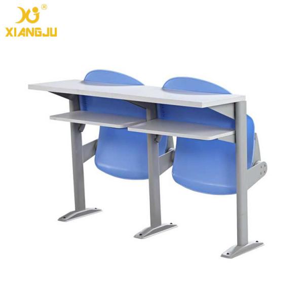 Blue Plastic Seat Cold Steel Frame Folding Chair Set for Lecture Hall