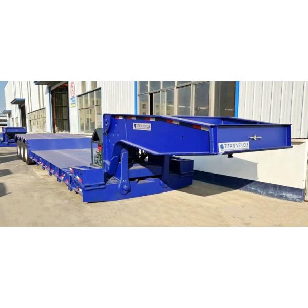 Tri Axle Removable Lowboy Gooseneck Semi Trailers 80 Ton Detachable Heavy Load Trailer for Sale
