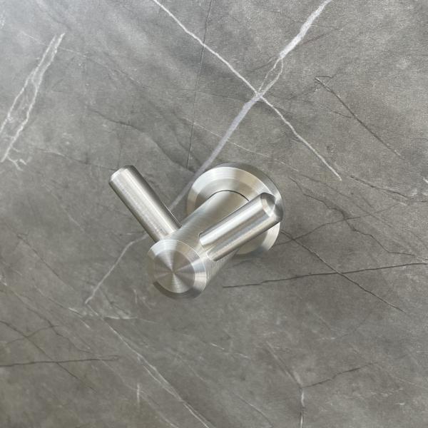 Double Hotel Bathroom Robe Hooks Polished Stainless Steel Coat Hook