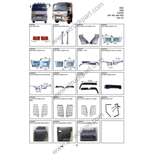 Chrome Front Grilles for Hino Ranger FM2K Chrome Truck Parts