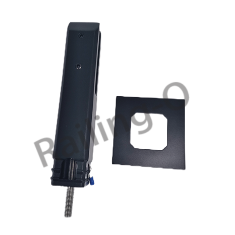 Square Core Drilled Spigot H220 for 10-14mm Glass 2205 Duplex Stainless Steel Matt Black