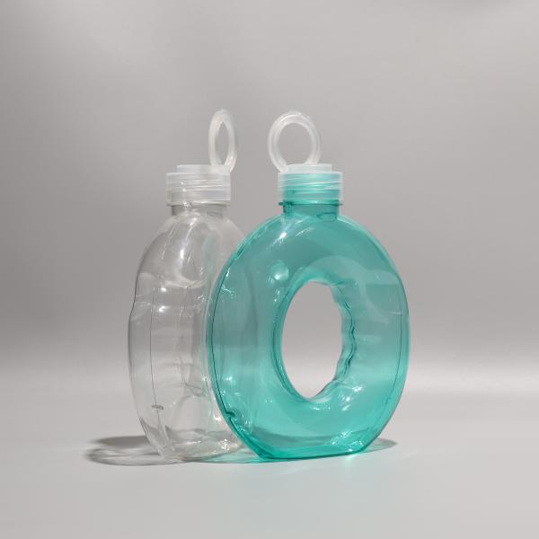 Bouteilles en plastique transparent PET 500 ml personnalisées dans des bouchons en aluminium / plastique
