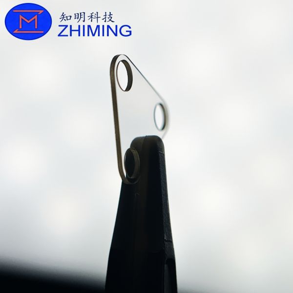 Custom Sapphire Triangular Component with High-Precision Through-Hole
