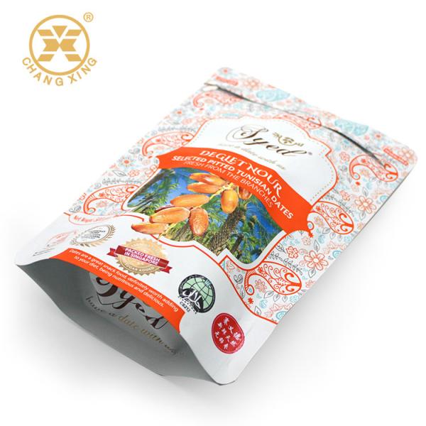 CPP Doy Pack Pitted Dates Printed Zip Lock Food Packaging Bags With Butterfly Ziplockk