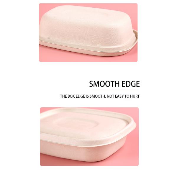 Disposable Party Dinnerware Take Away Salad Box 850ml 1100ml 1300ml Sugarcane Bagasse Pulp Box Packaging