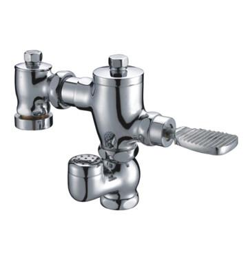CE Certificate Foot-pedal Timing Control Toilet Flush Valves with Breaker , Chrome Plated
