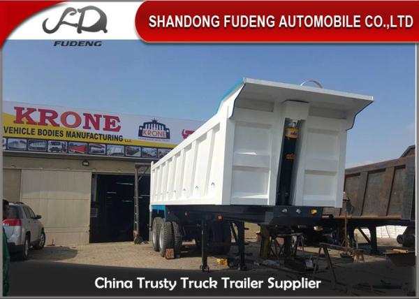 Tri Axle Hydraulic Dump Trailer , Steel Dump Trailers For Cargo Transprtation