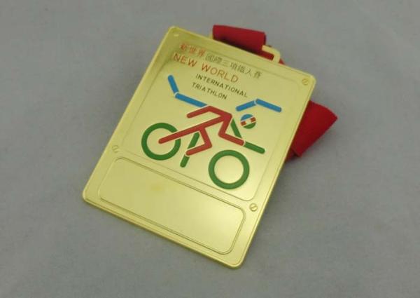 Customized Neck Ribbon Medals Brass Plating For Kids