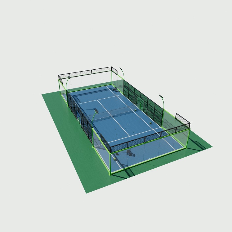 Panoramic Padel Tennis Court Outdoor Paddle Court Sports Field Terrain De Padel