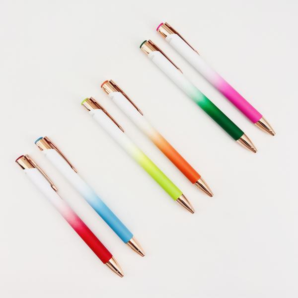 Creative Gradient Aluminum Ballpoint Pen Colorful Spray Painting 0.35mm Writing Pen